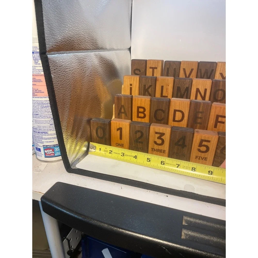 26 English Wood Alphabet Blocks cap and Lower case along with 10 num Wood Blocks